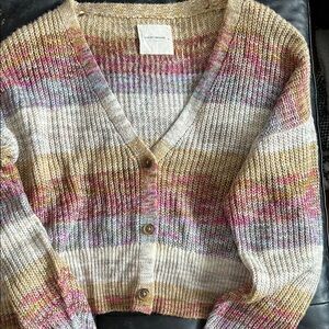 Lucky Brand multi colored striped cardigan